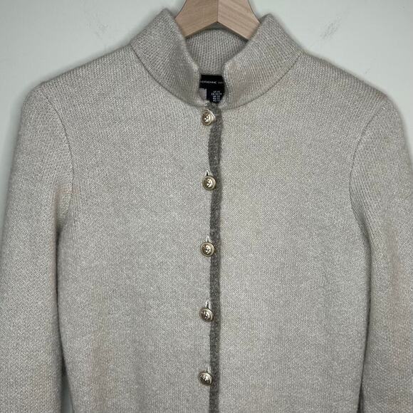 Adrienne Vittadini Wool Blend Cardigan Sweater Jacket Size XS Duster Nehru - Picture 2 of 9